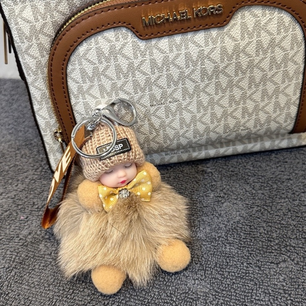 Baby Tan Fur Fluffy Love Key & Card Holder